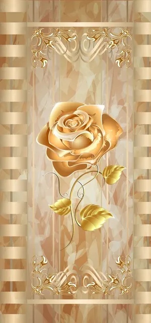 黄金玫瑰玄关过道背景墙图片 黄金玫瑰玄关过道背景墙图片