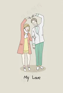 手绘情侣人物图片