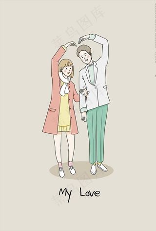 手绘情侣人物图片