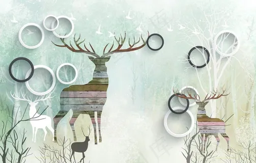 欧式麋鹿  北欧风格图片