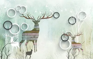 欧式麋鹿  北欧风格图片
