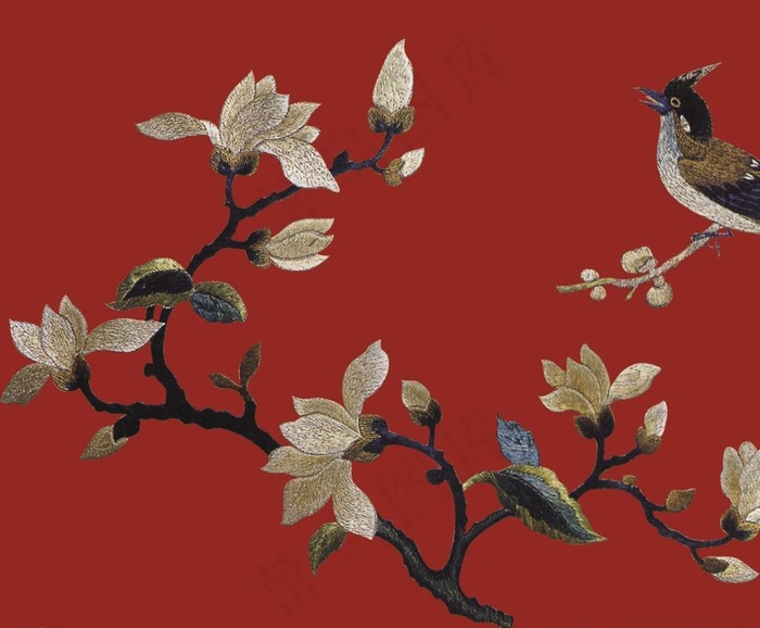刺绣 绣花 茉莉花 桃花 梨花图片