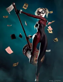 DC漫画小丑女CG形象同人壁纸图片