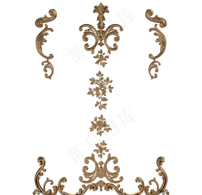 欧式花纹 边框 金属花纹 金色图片