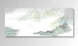 透明底山水画图片