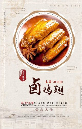 卤鸡翅海报图片