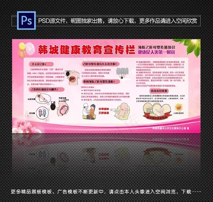 母婴健康教育宣传栏图片(7087X3543(DPI:150))psd模版下载
