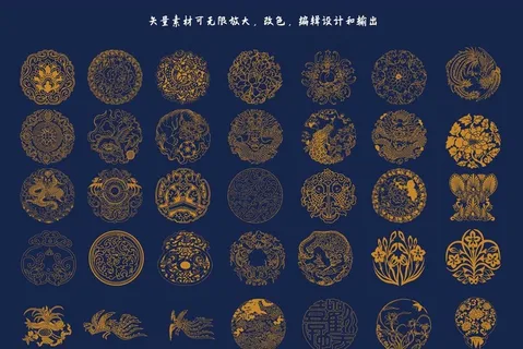 古典花纹和风图标图片
