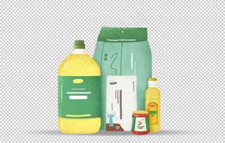 粮食油瓶色拉油插画卡通素材图片