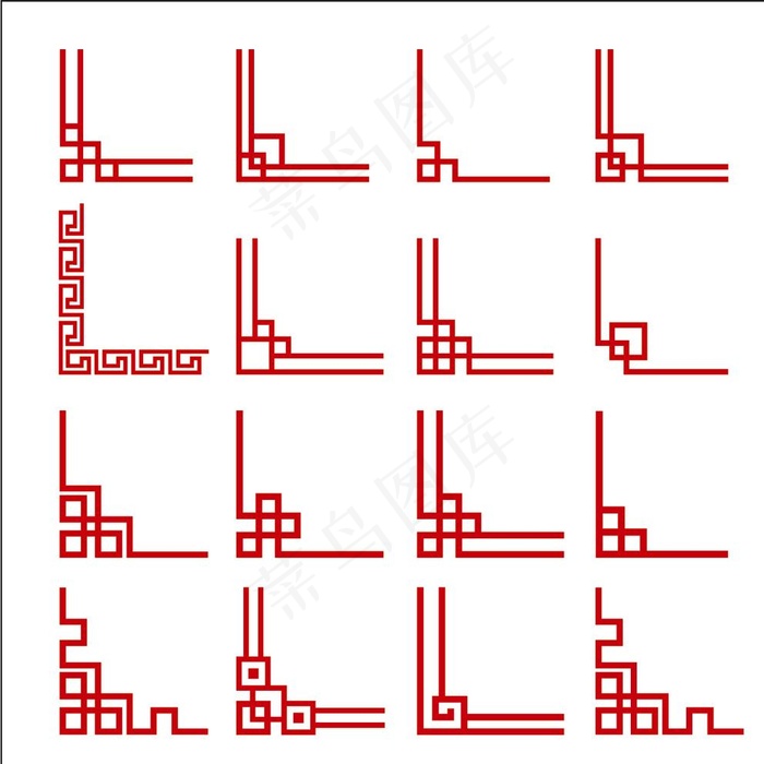 矢量中式中国风古典边框边角图片ai矢量模版下载