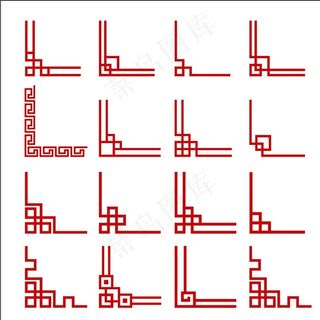 矢量中式中国风古典边框边角图片