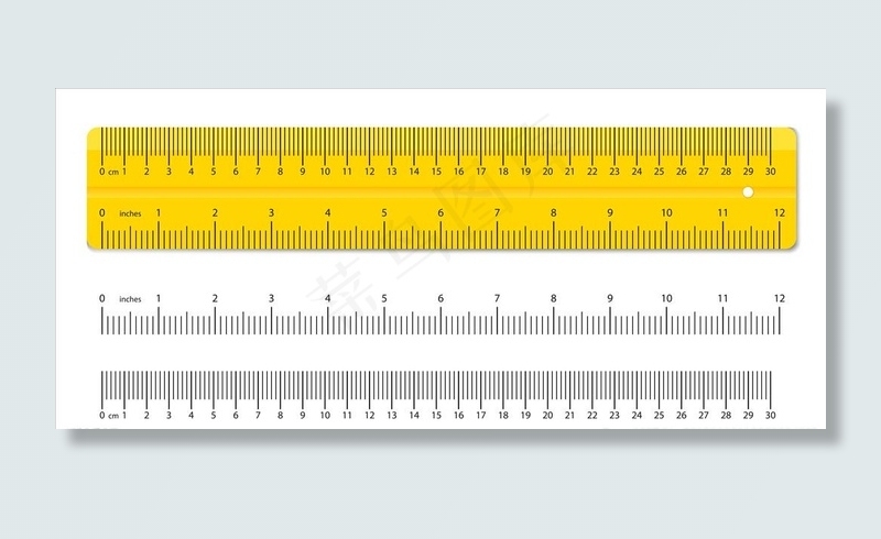标准尺子图片ai矢量模版下载
