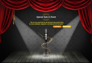 舞台红幕布立麦聚光灯图片