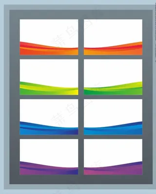 红橙黄绿青蓝紫曲面弧面名片卡片图片