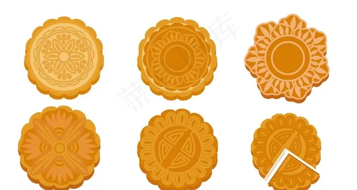 高清卡通矢量月饼图片ai矢量模版下载