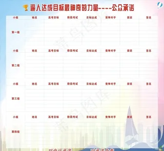 公众承诺 表格图片