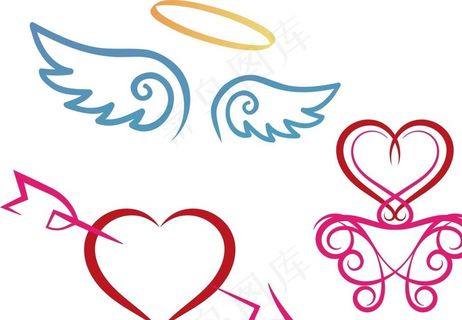 天使翅膀 一箭穿心图片