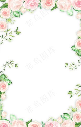 粉色浪漫花朵边框图片