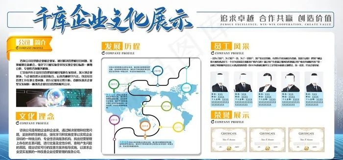 企业文化墙图片(4724X2362(DPI:300))psd模版下载