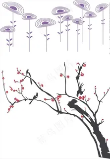 梅花 蒲公英图片