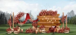 婚礼迎宾区图片