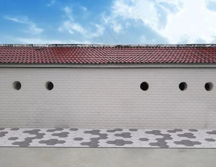 院墙效果图图片(4296X3456(DPI:72))psd模版下载