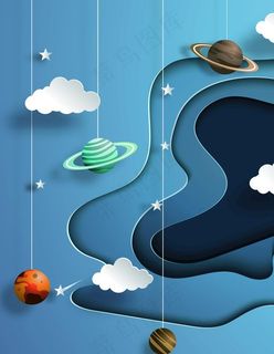 现代卡通宇航员装饰画图片