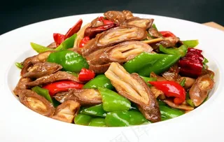 笨辣椒炒肚心图片