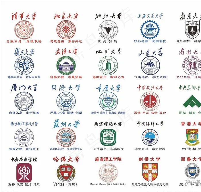 大学Logo图片ai矢量模版下载
