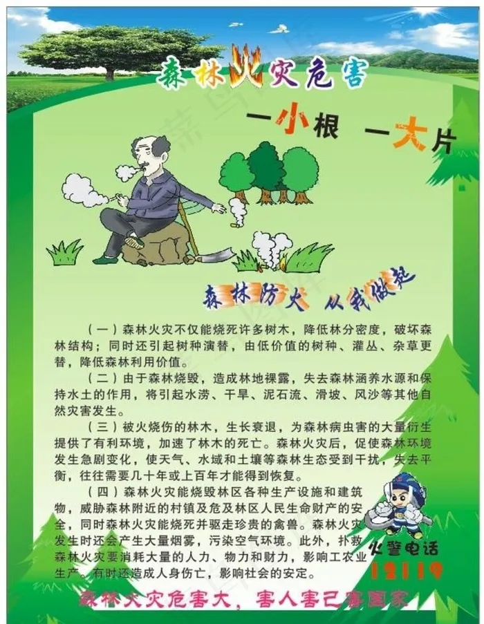 森林防火宣传图片cdr矢量模版下载