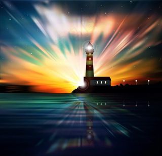 海洋灯塔风景图片