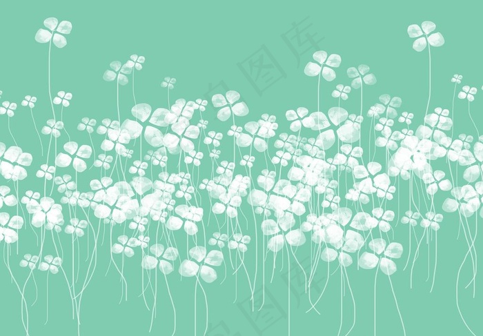 小碎花 四叶草图片