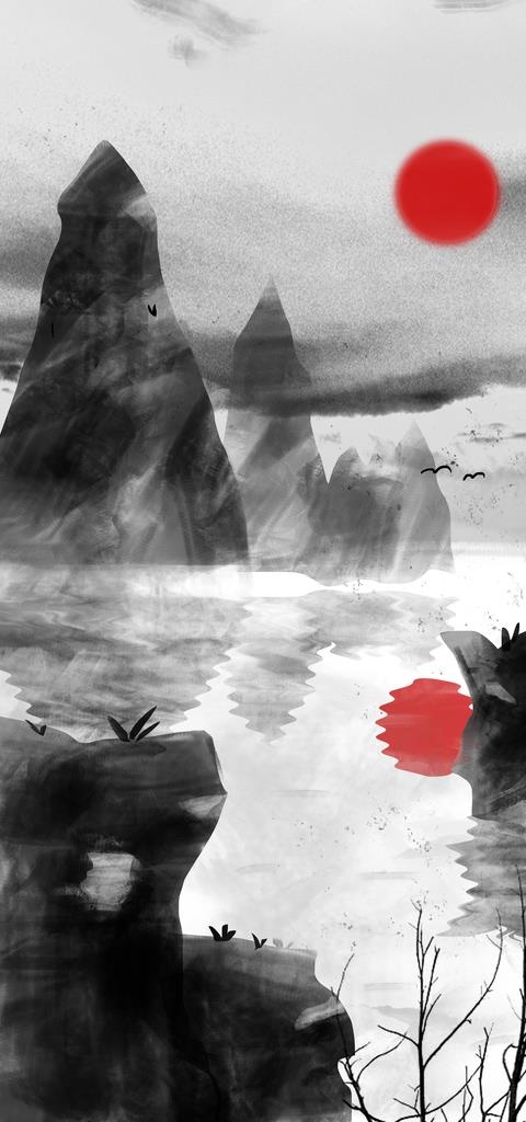 水墨素材 毛笔画素材 墨迹素材图片(3543X7087(DPI:150))psd模版下载
