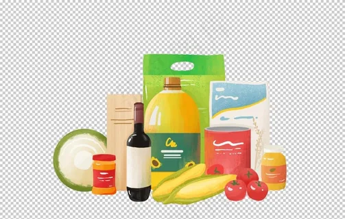 水果粮油超市插画卡通合成素材图片 水果粮油超市插画卡通合成素材图片