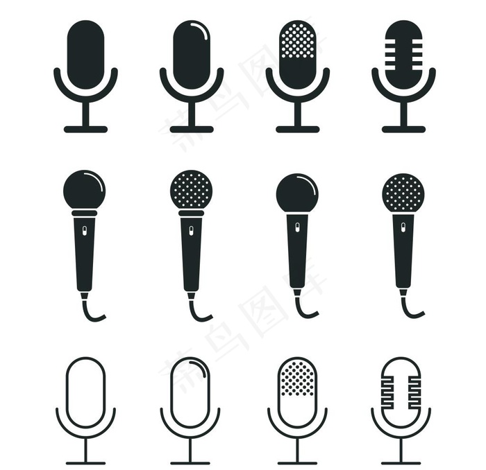 话筒矢量图麦霸原图图片