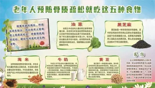 老年人骨质酥松展板图片