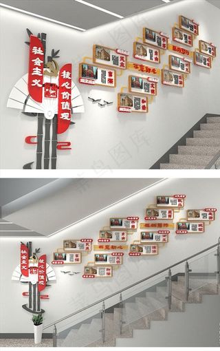 楼道*核心价值观文化墙党图片