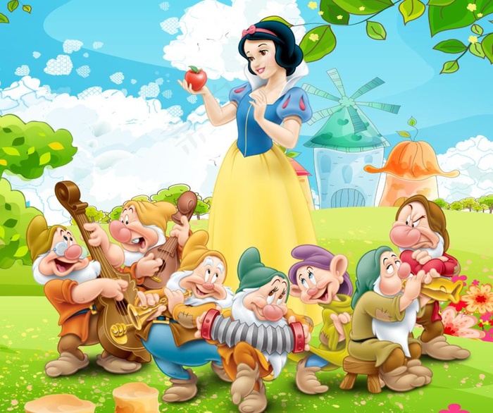 迪士尼白雪公主与七个小矮人图片