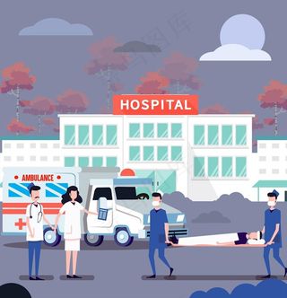 救护车急救场景图片