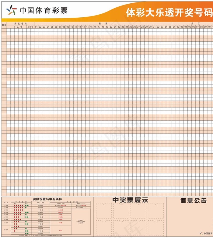 大乐透开奖号码表图片cdr矢量模版下载