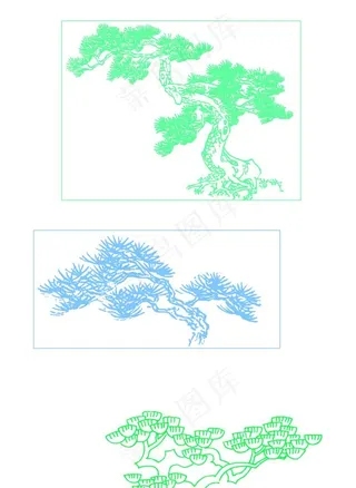 线稿松树图片