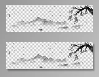 中国风水墨山水画图片