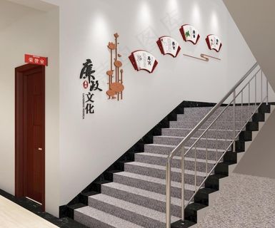 党建 文化墙 楼梯图片