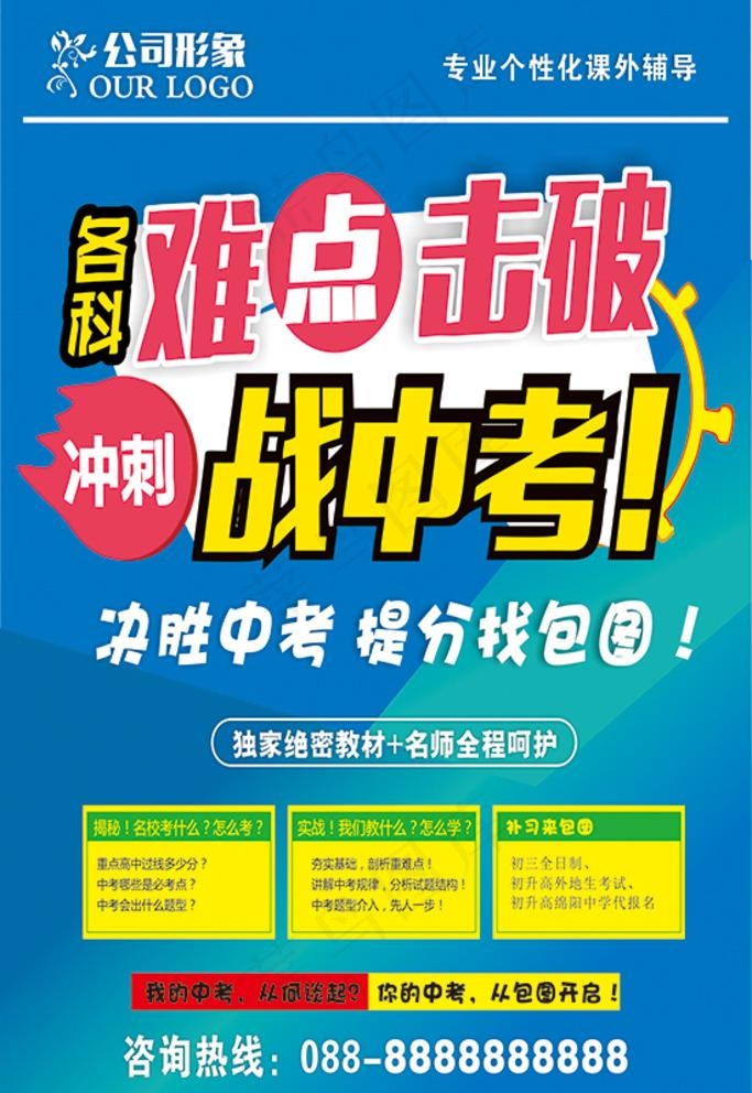中考海报图片cdr矢量模版下载
