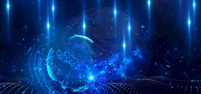 大气蓝色科技展板图片