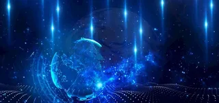 大气蓝色科技展板图片