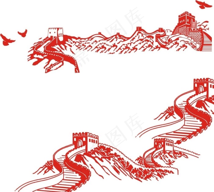 长城图片cdr矢量模版下载