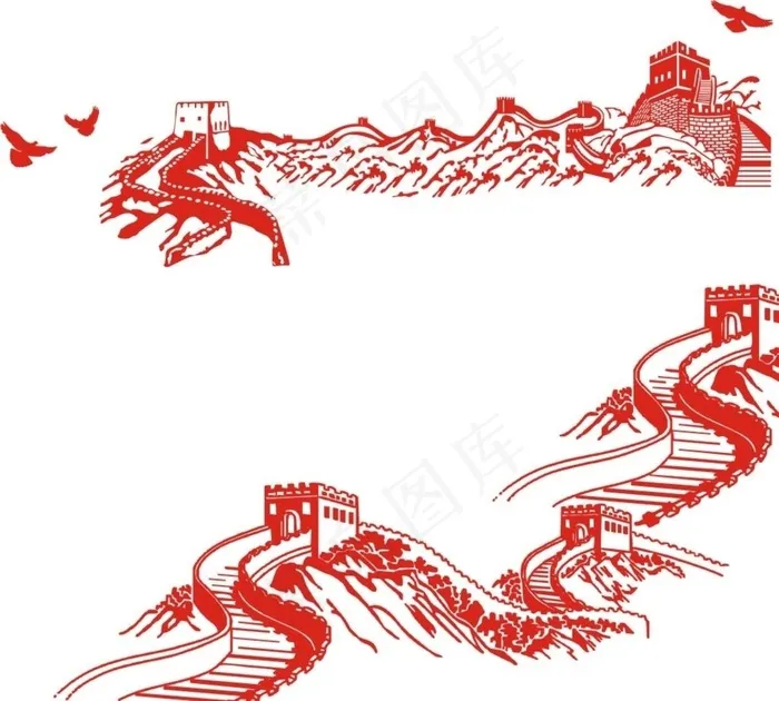 长城图片cdr矢量模版下载