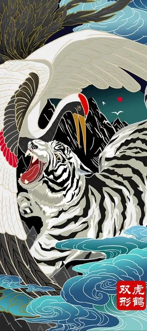虎鹤双形图片