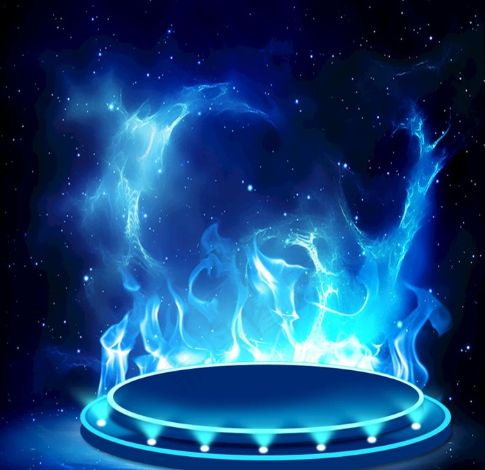 蓝色火焰酷炫舞台底座背景图片